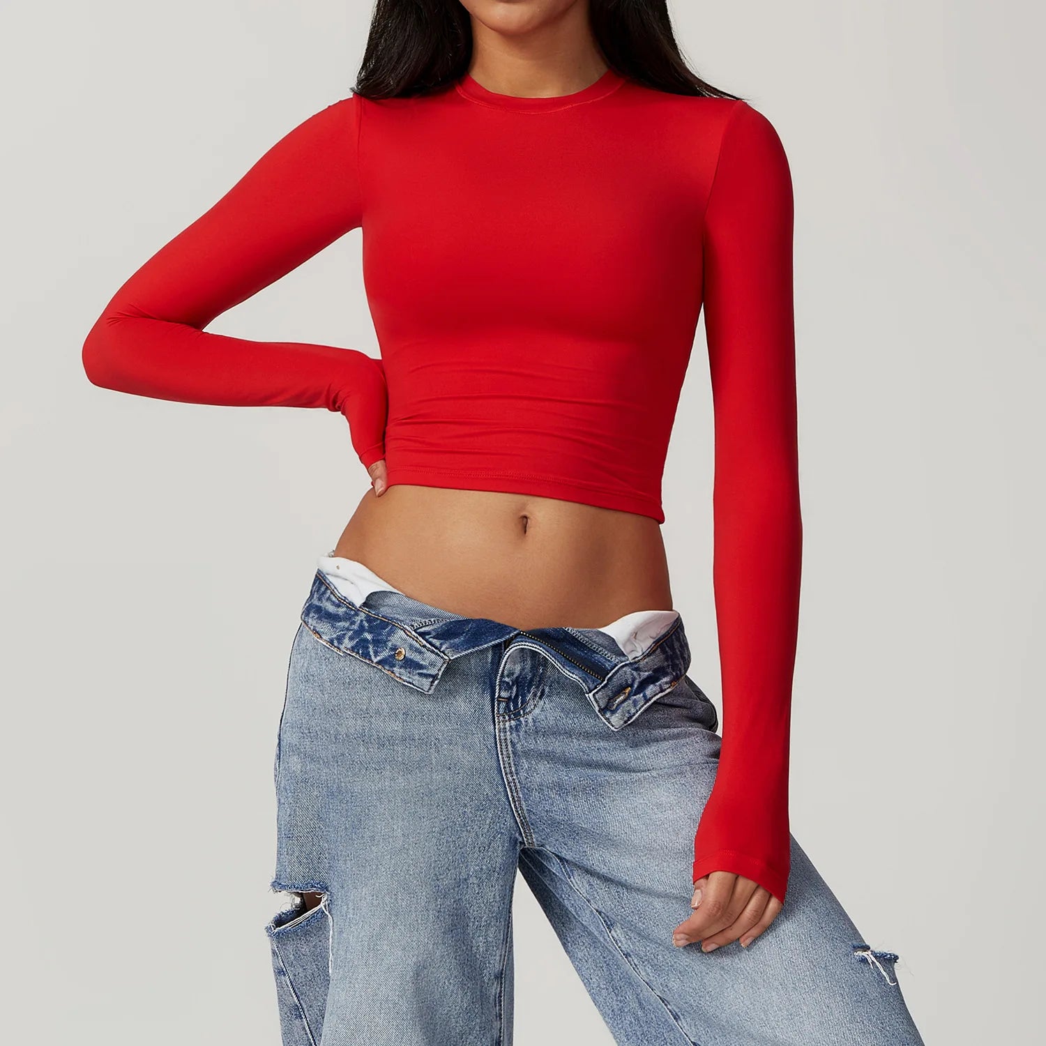 Long Sleeve Yoga Crop Top
