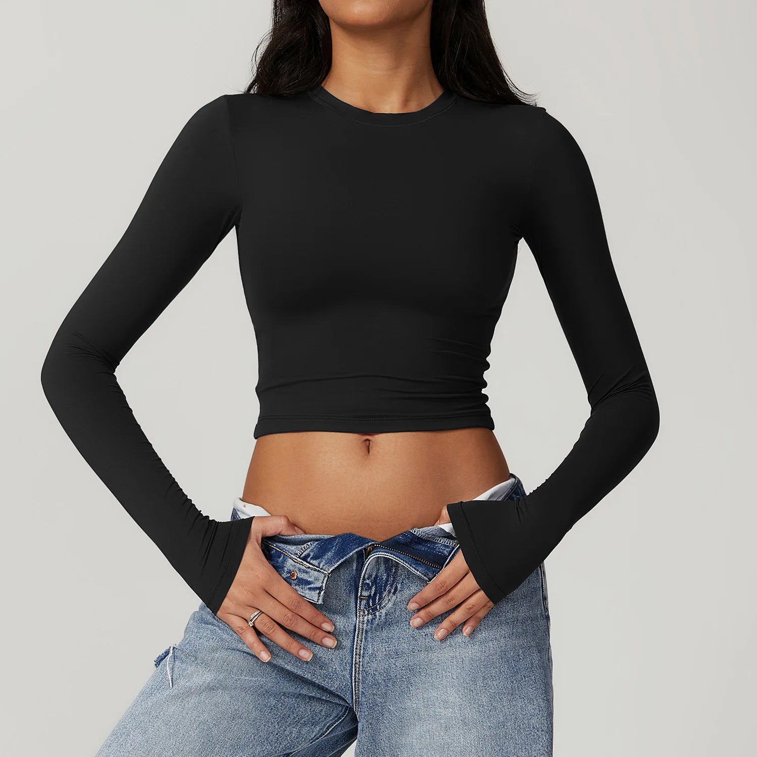 Long Sleeve Yoga Crop Top