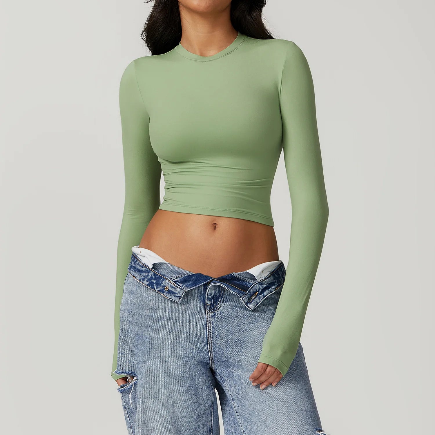 Long Sleeve Yoga Crop Top