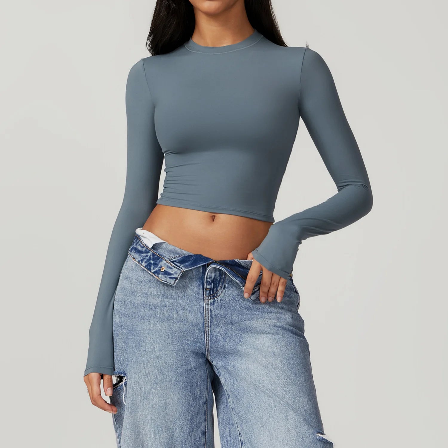 Long Sleeve Yoga Crop Top