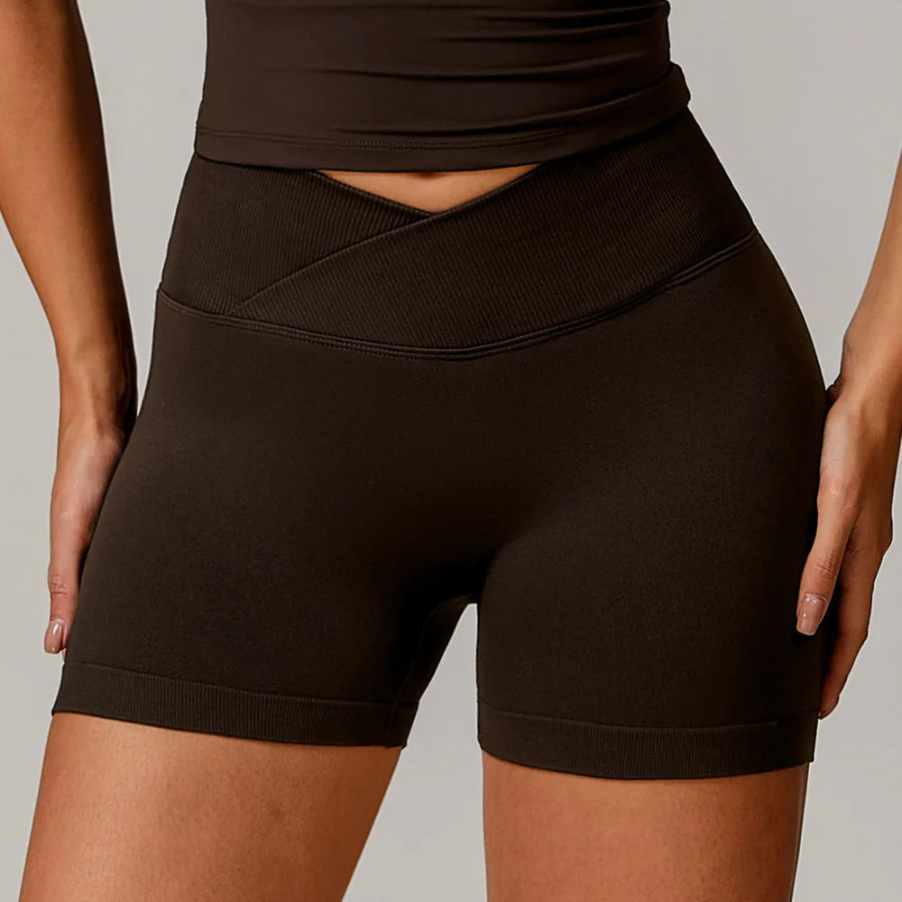 Seamless High Waist Sports Shorts