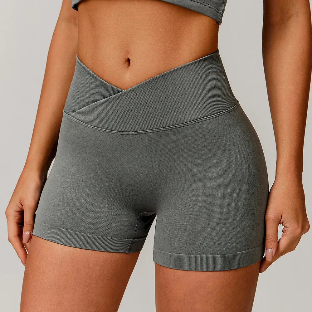 Seamless High Waist Sports Shorts