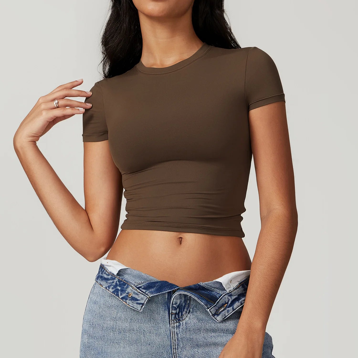 Short Sleeve Yoga Crop Top