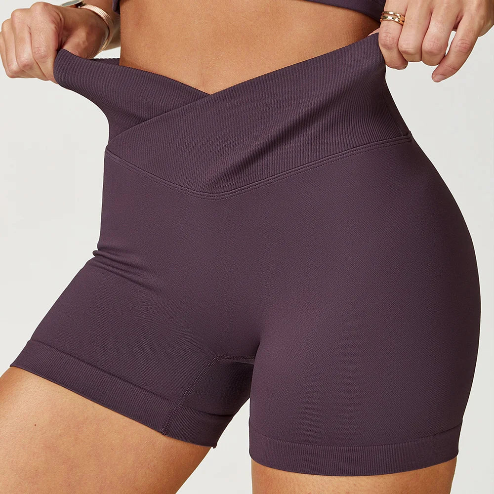Seamless High Waist Sports Shorts