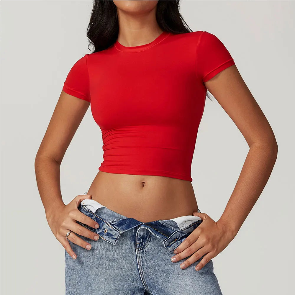 Short Sleeve Yoga Crop Top