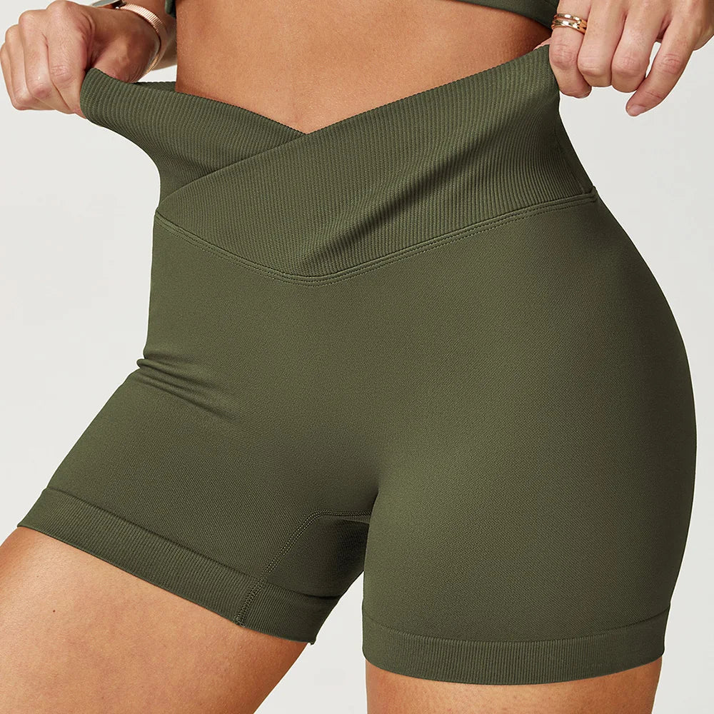 Seamless High Waist Sports Shorts